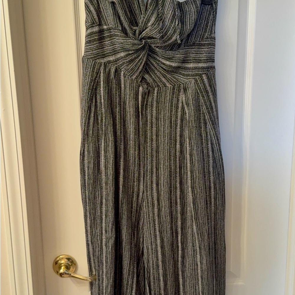 Chic Black and White Striped Jumpsuit